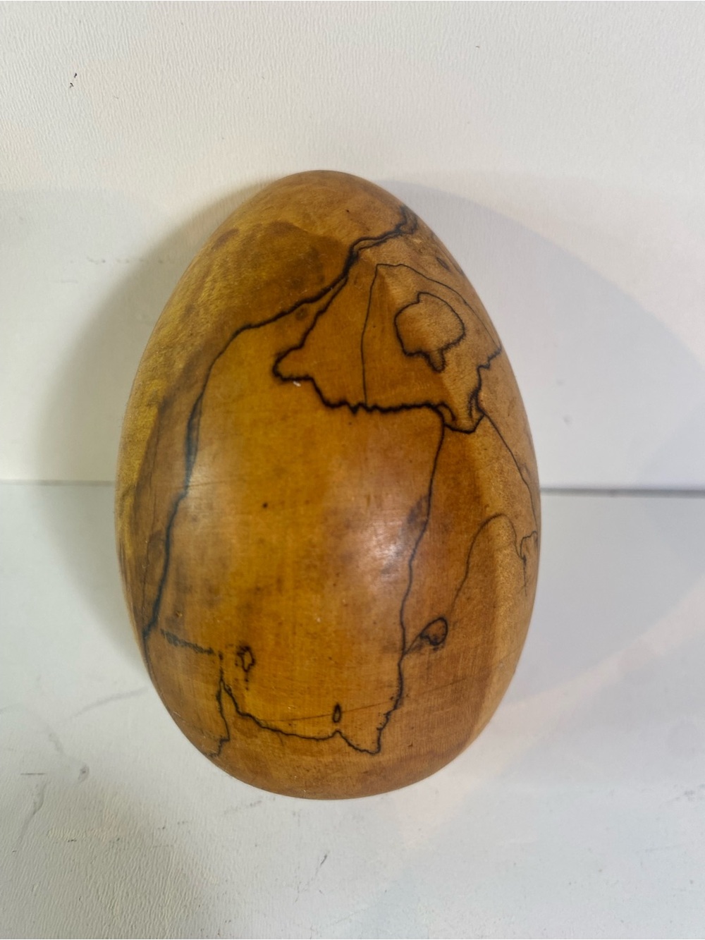 Spalted Wooden Egg 4” Height - Picture 2 of 8